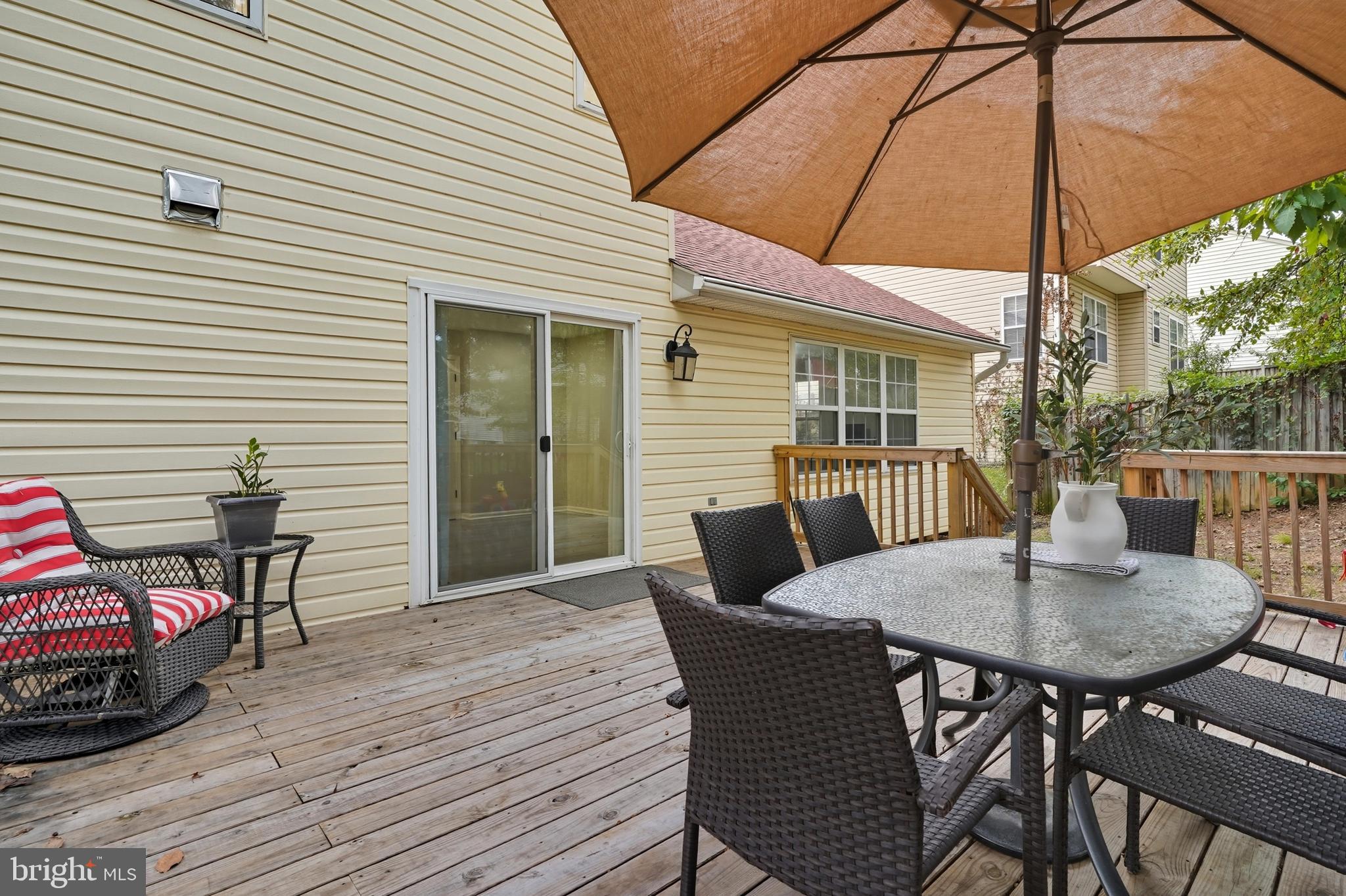 3100 Hillside Avenue Cheverly, MD 20785 - Photo 45 of 58 a view of a patio with a table and chairs under an umbrella