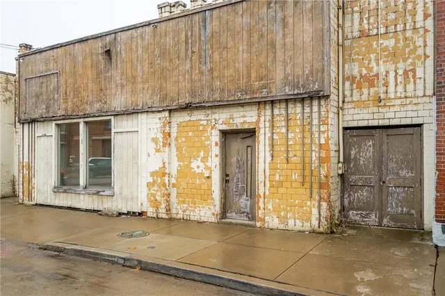 a view of entrance gate of building