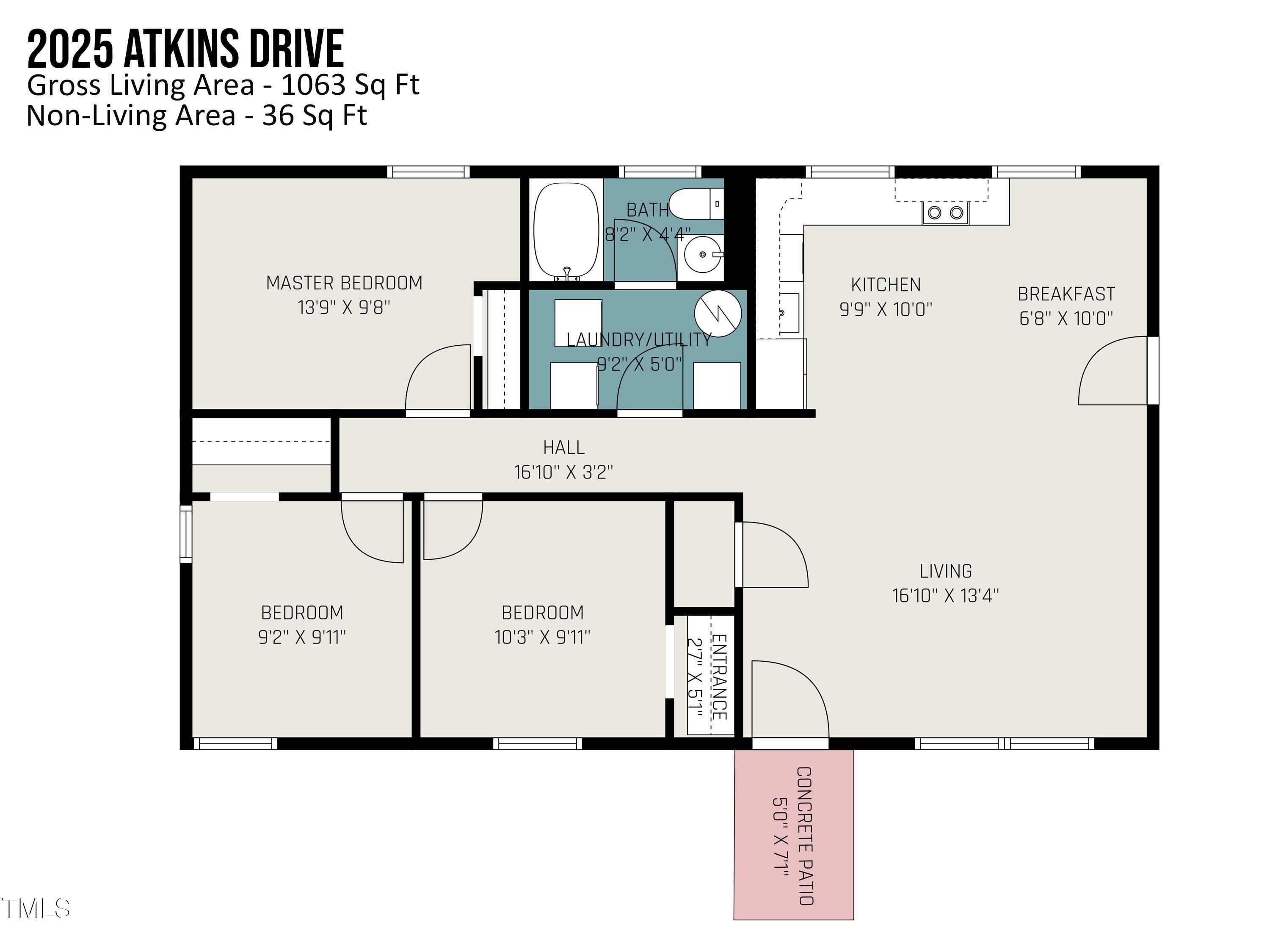 2025 Atkins Drive Raleigh, NC 27610 - Photo 19 of 19 Floor Plan