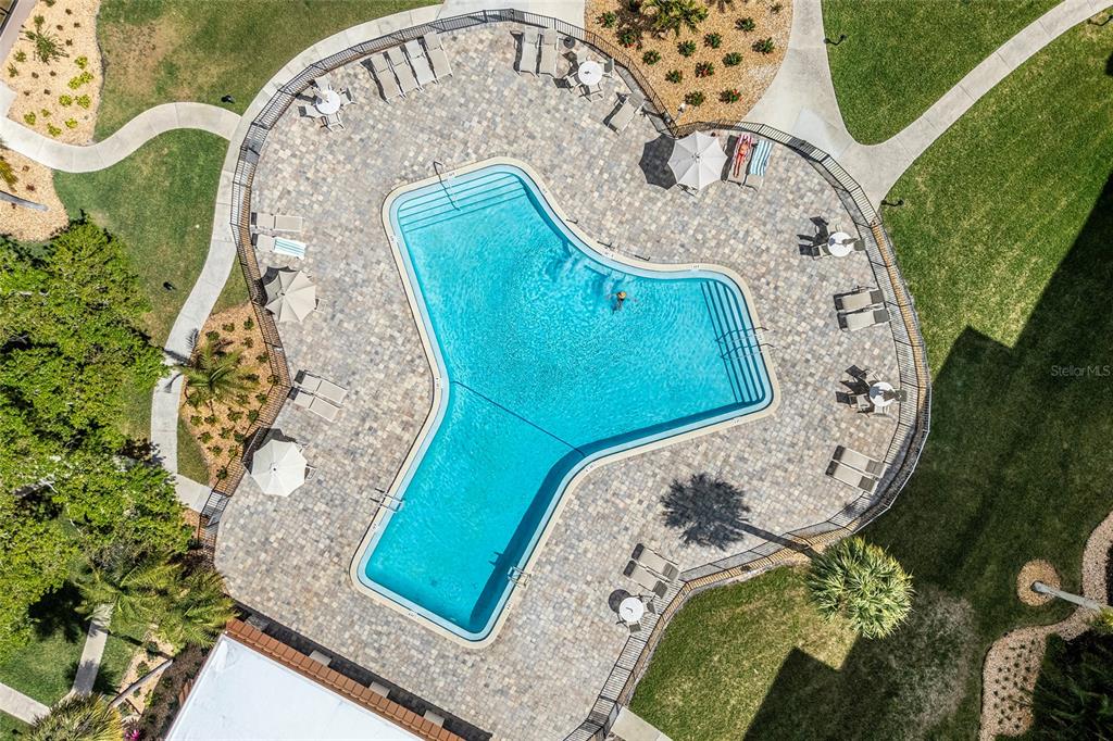 620 Edgewater Drive, Unit 103 Dunedin, FL 34698 - Photo 18 of 26 an aerial view of a swimming pool