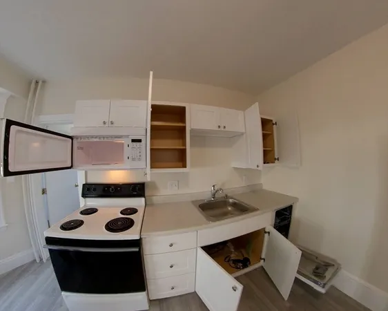 a kitchen with a sink a stove and refrigerator