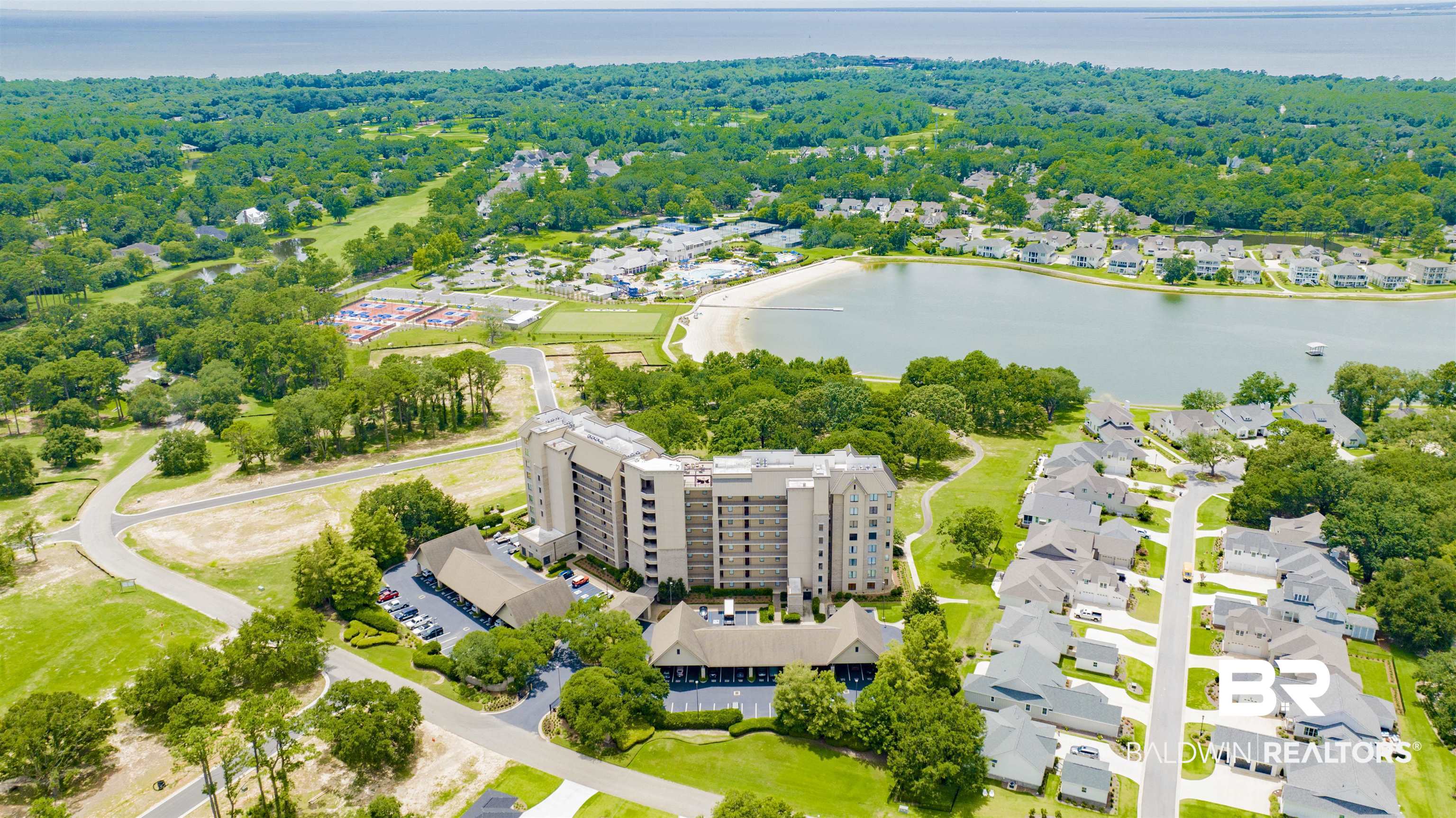 18269 Colony Drive, Unit 601 Fairhope, AL 36532 - Photo 42 of 47 Aerial view with a water view