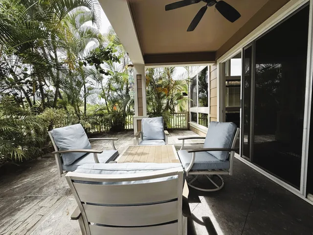 a outdoor view with a sitting space