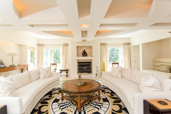 474 Glen Road Weston, MA 02493 - Photo 5 of 30 a living room with furniture a fireplace and a table