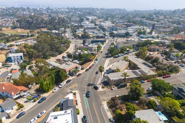 an aerial view of a city