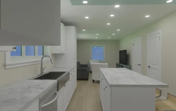 a living room with a couch and a flat screen tv