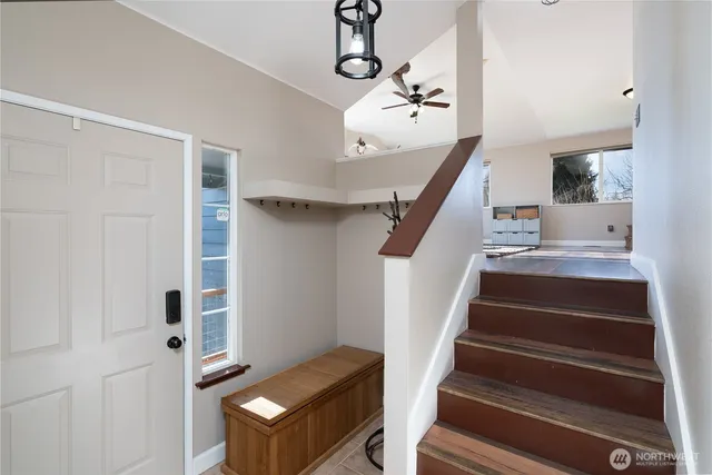 a living room with furniture