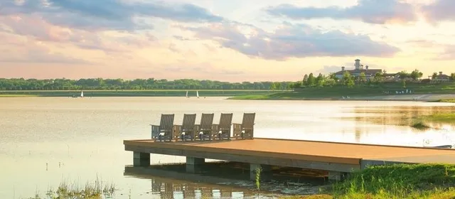 a view of a lake with outdoor space