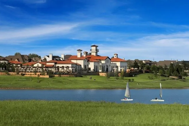 a view of a big yard with a houses