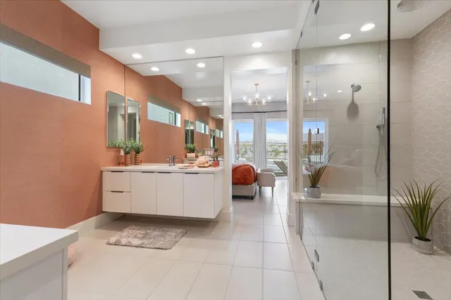 a view of kitchen with counter top space