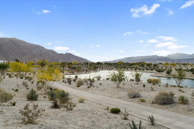a view of lake with mountain