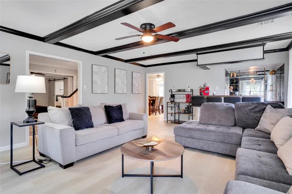 a living room with furniture