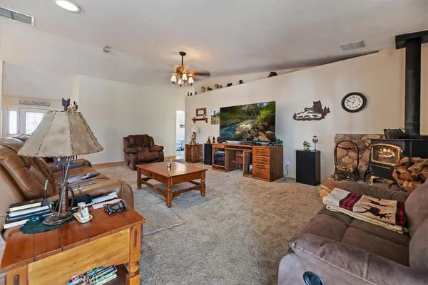 a living room with furniture