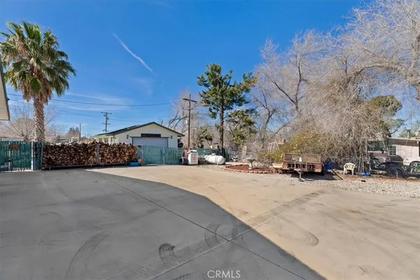 a street view with a building in the background