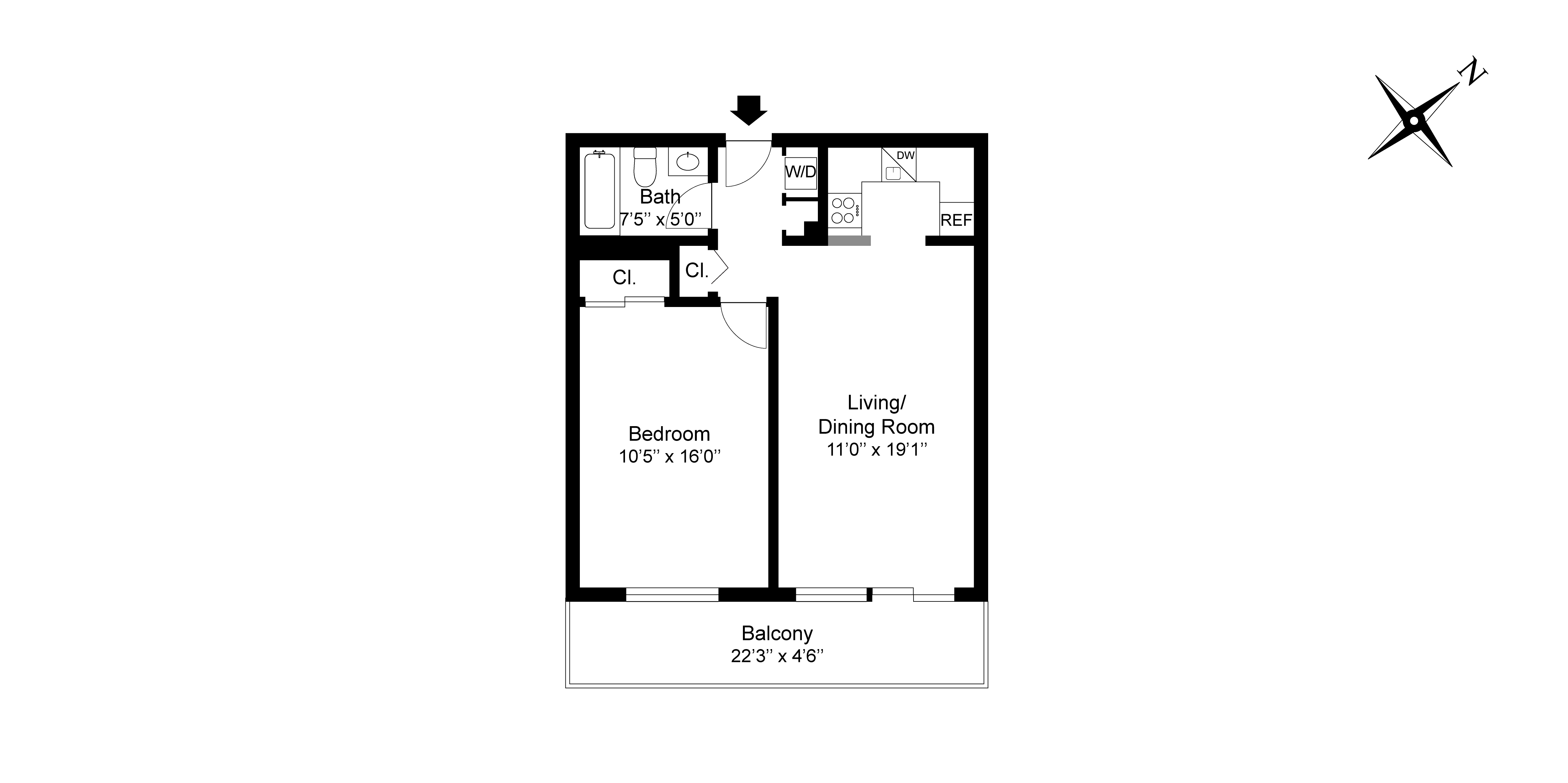 23-22 30th Road, Unit 10H Queens, NY 11102 - Photo 16 of 16 a picture of a floor plan