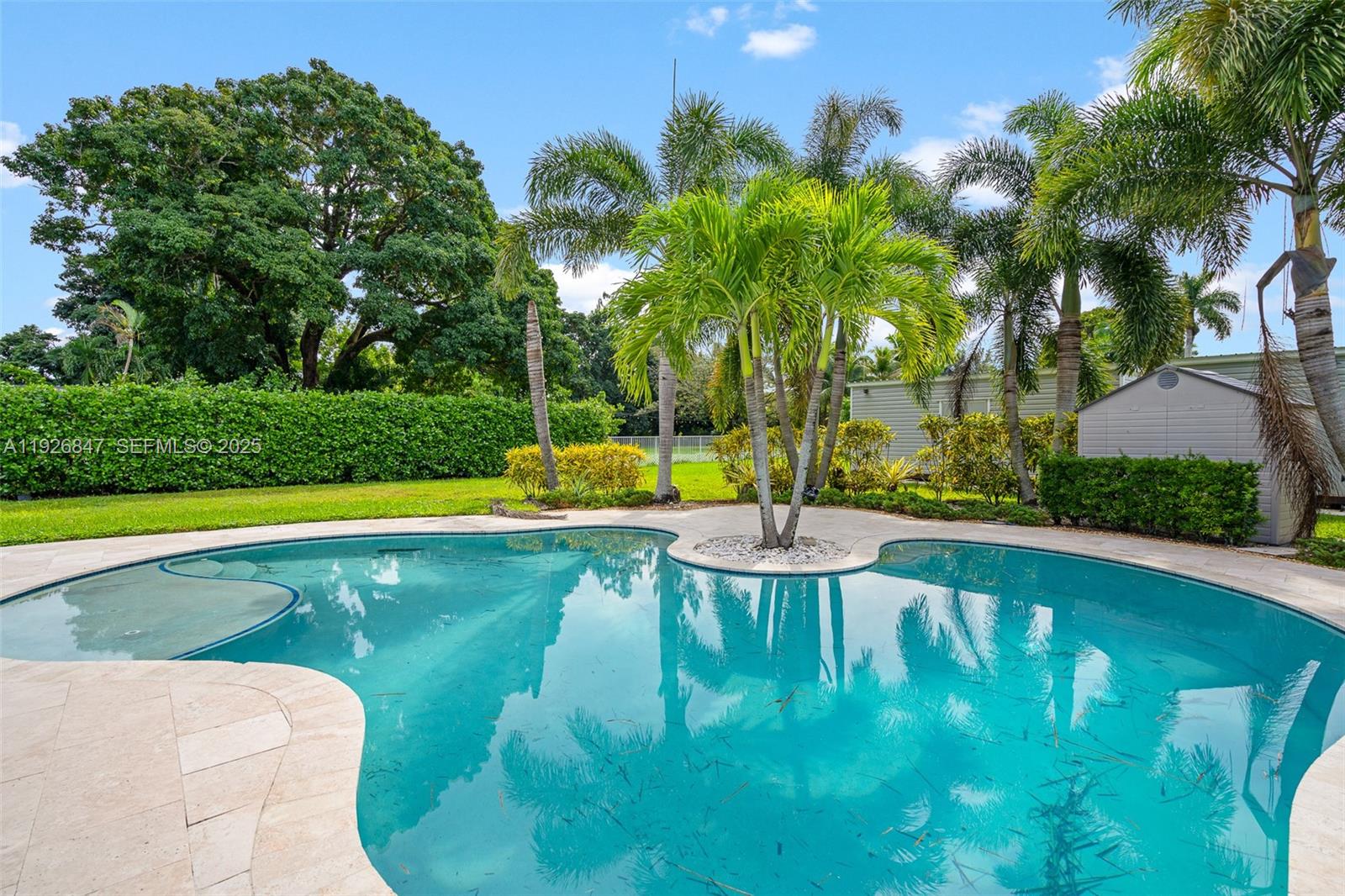 14330 Southwest 16th Street Davie, FL 33325 - Photo 42 of 53 a view of swimming pool with lawn chairs and plants