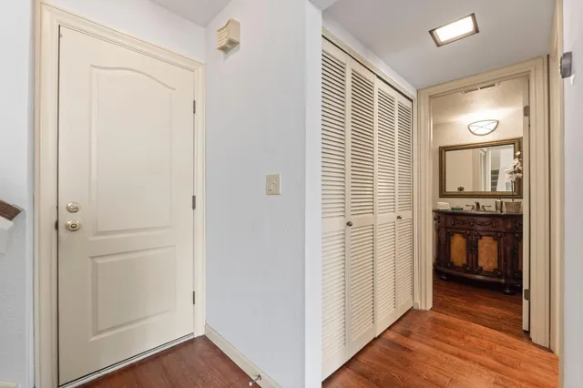 a view of a livingroom with a bathroom