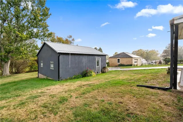 a house view with a garden space