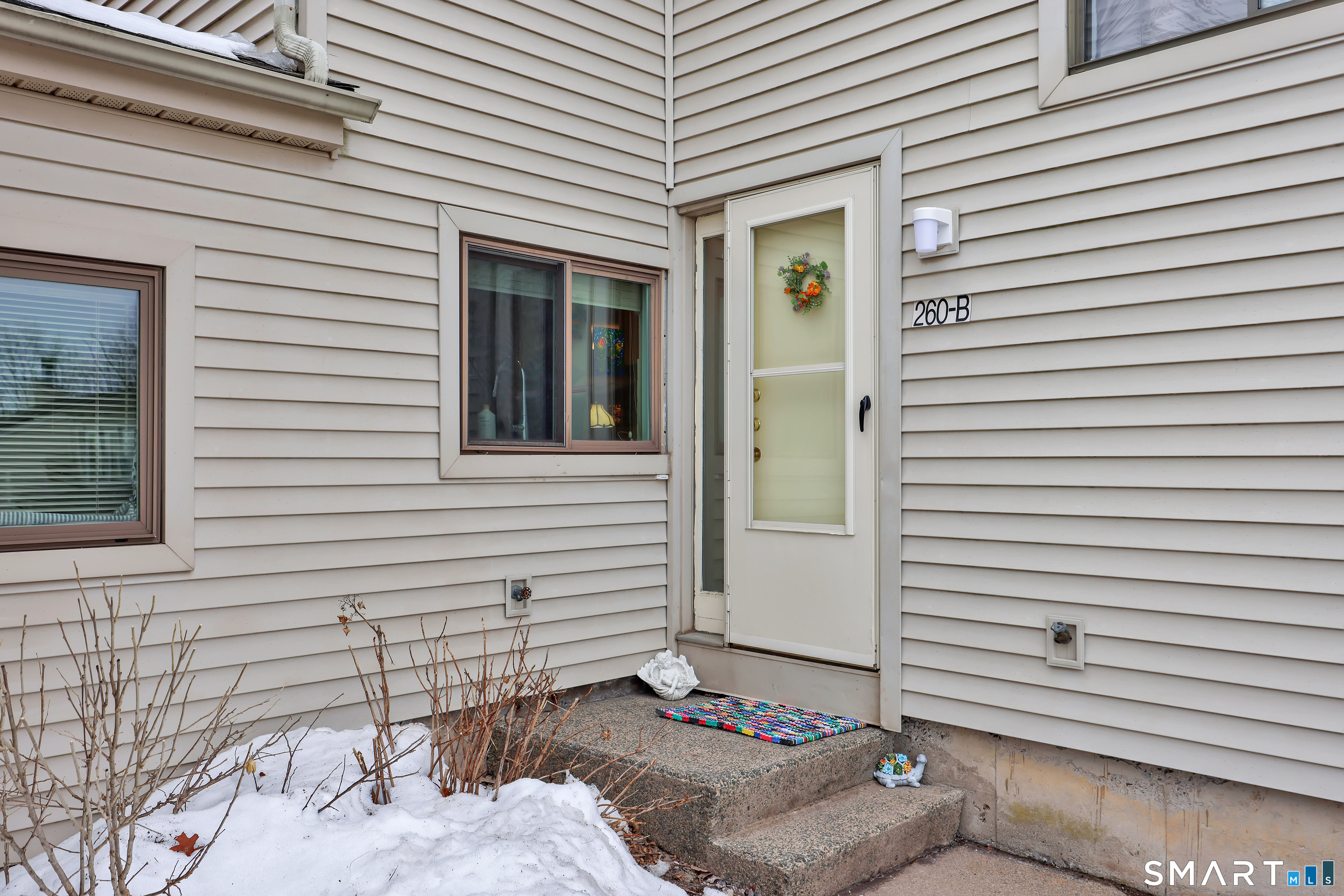a view of a door of the house