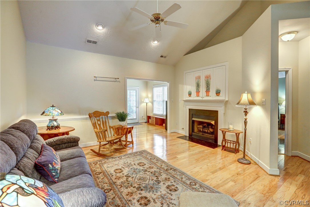 2232 Waters Mill Circle Richmond, VA 23235 - Photo 14 of 35 Hardwood Floor, Vaulted Ceiling and gas FP.
