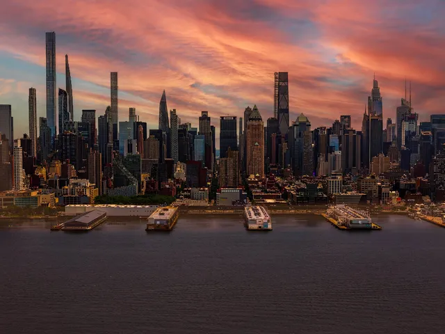 a view of a city with tall buildings