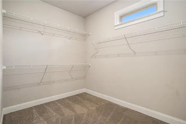 a view of a room with racks on the wall