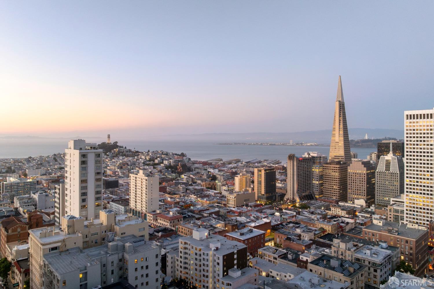 875 California Street, Unit 403 San Francisco, CA 94108 - Photo 25 of 56 an aerial view of a city with buildings in the background