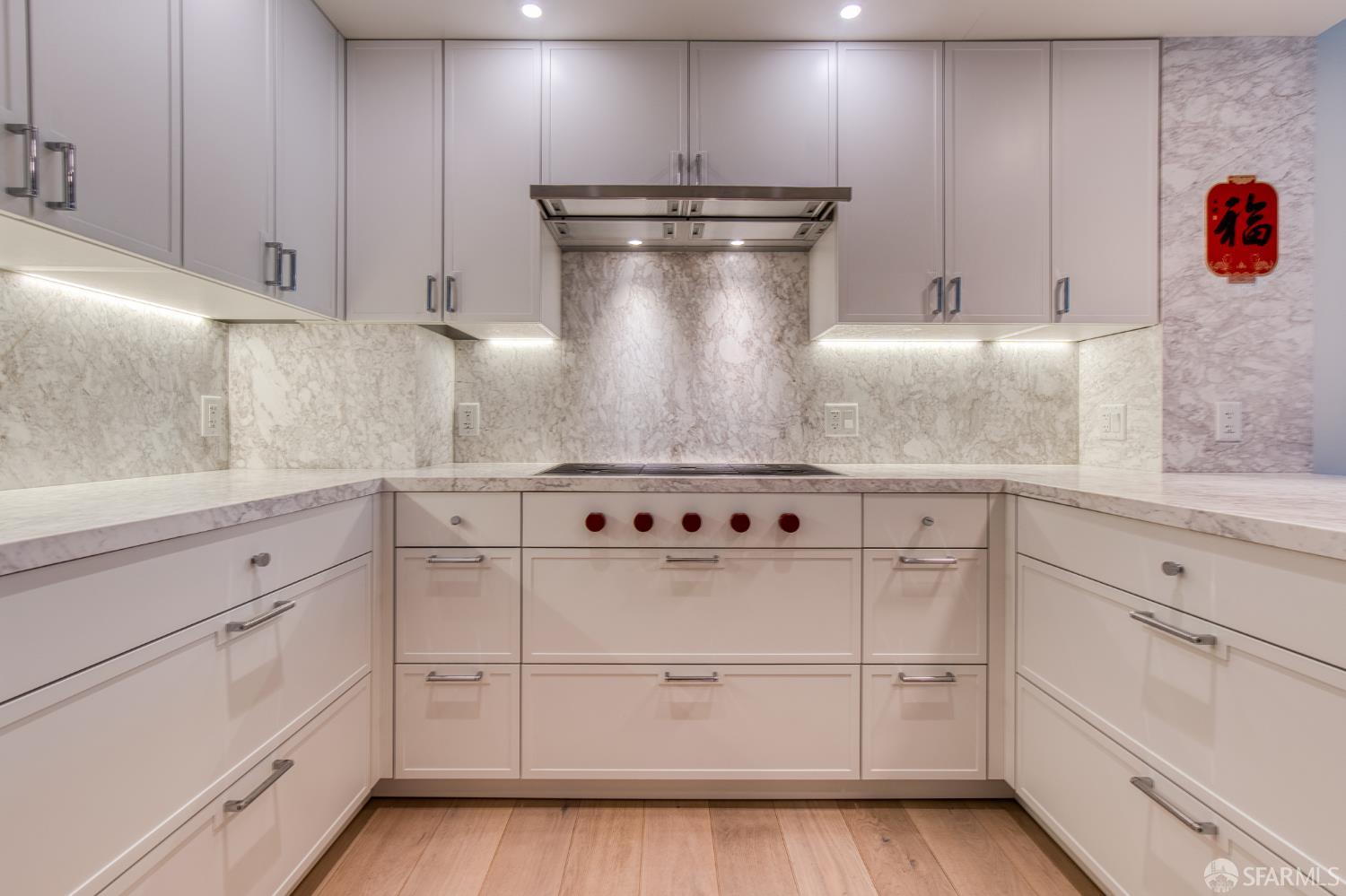 875 California Street, Unit 403 San Francisco, CA 94108 - Photo 30 of 56 a kitchen with granite countertop white cabinets and white appliances