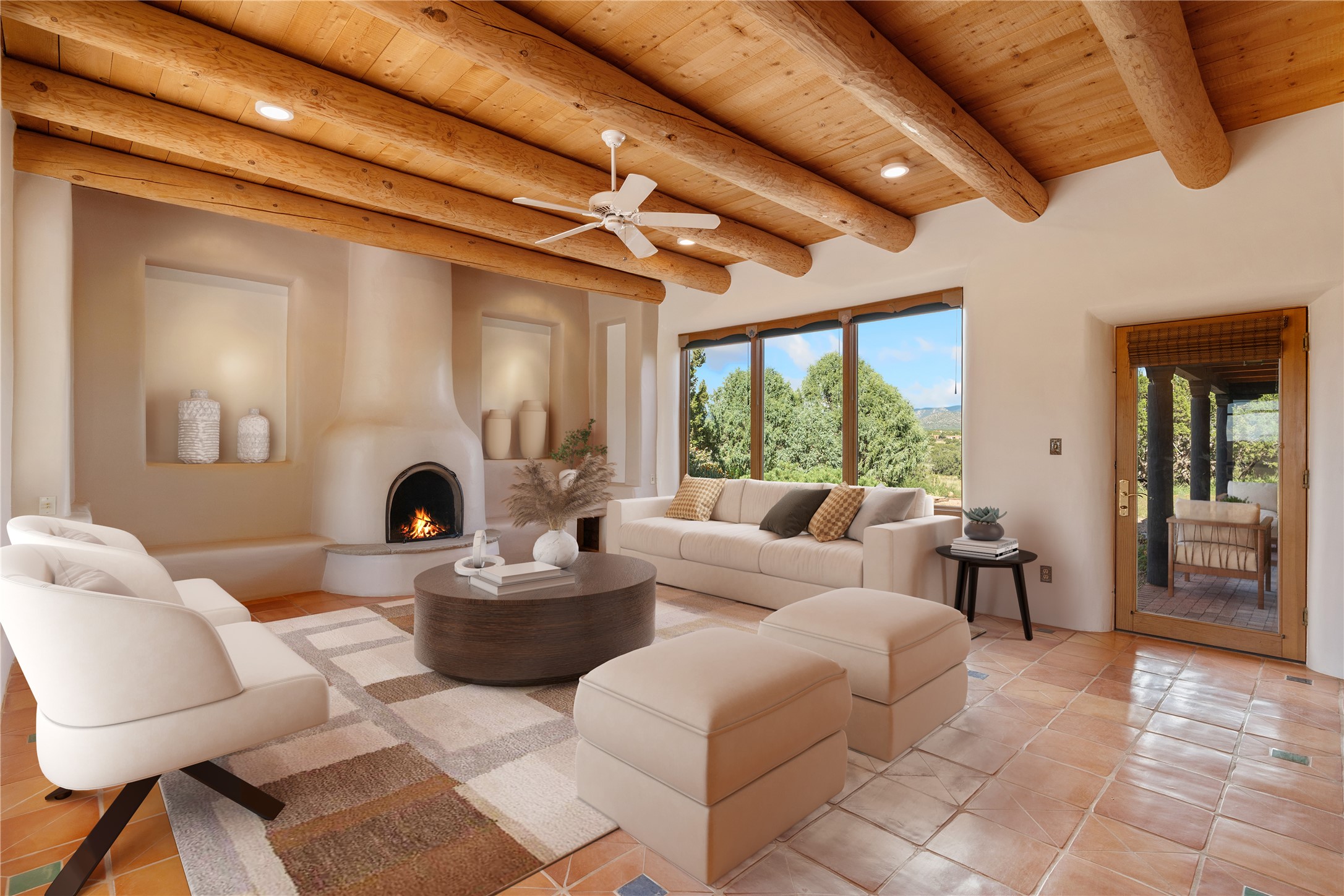 71 Camerada Loop Santa Fe, NM 87508 - Photo 7 of 35 Virtually staged main living room