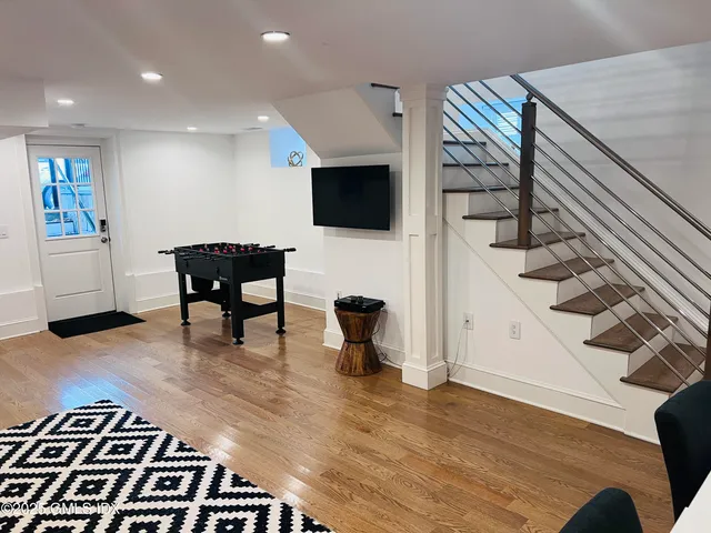 a living room with furniture