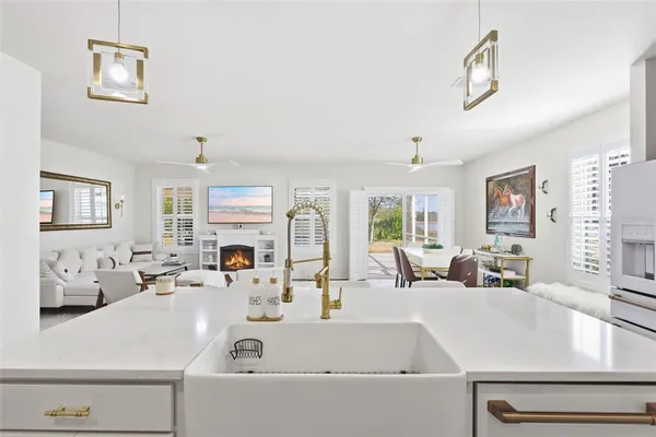 a view of living room with furniture and flat screen tv