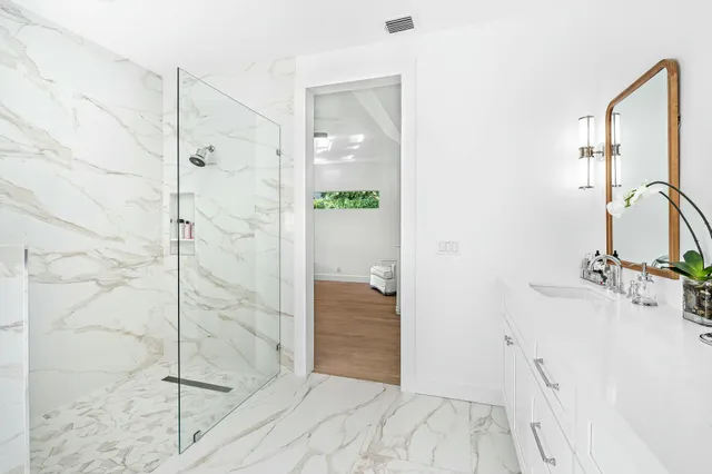 a bathroom with a shower