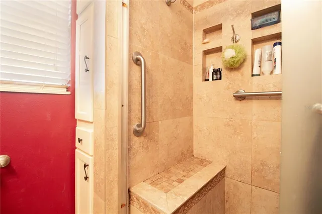 a bathroom with a shower