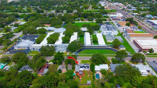an aerial view of multiple house