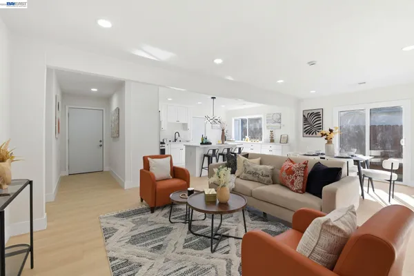 a living room with furniture