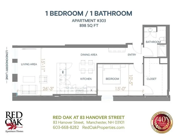 $2,221 | 83 Hanover Street, Unit 303, Manchester, NH 03101
