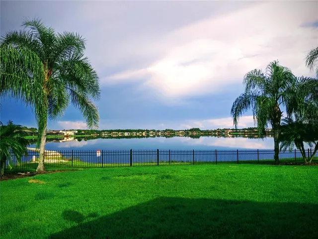 a view of a lake with a lake in the back
