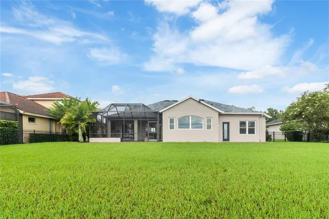 a view of an outdoor space and swimming pool