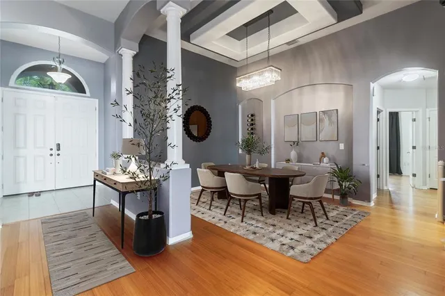 a view of a hallway with entryway