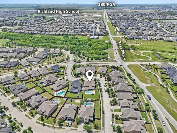 an aerial view of a city