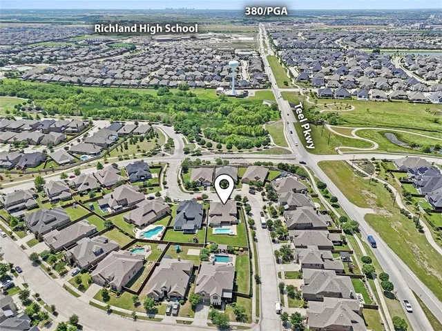 an aerial view of a city