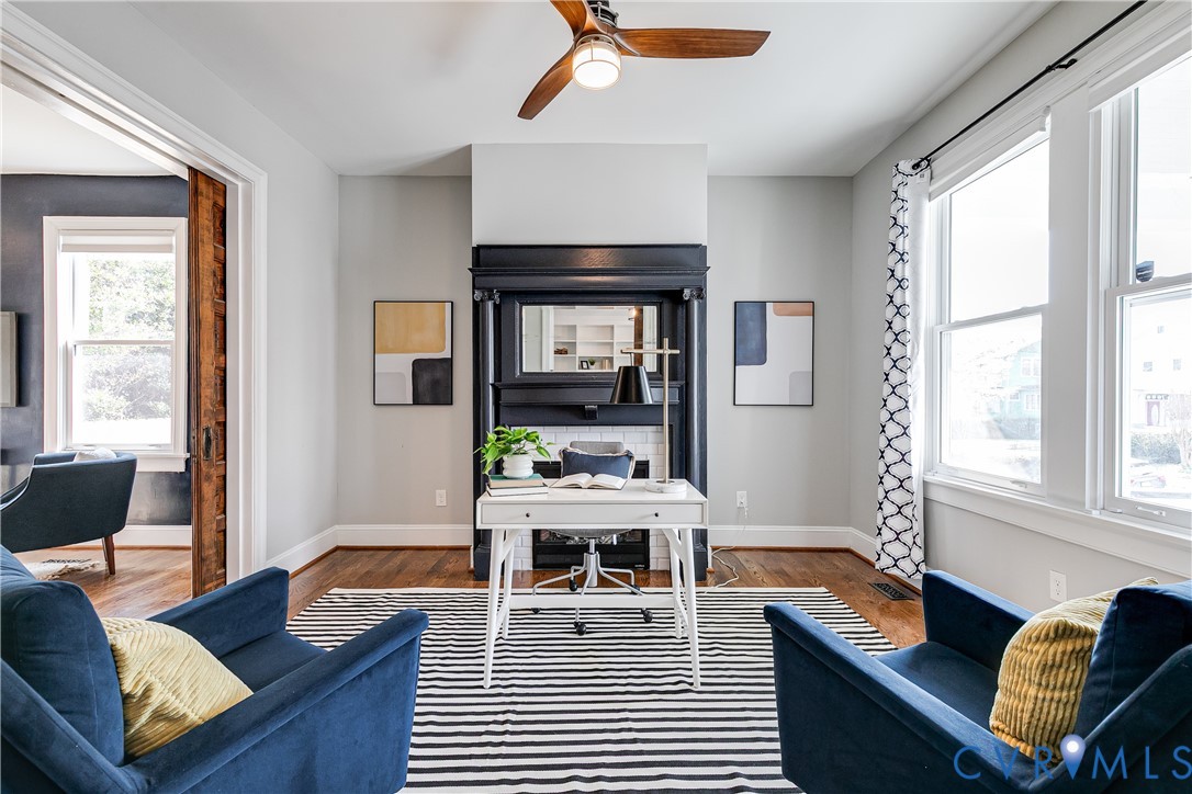 112 West Lancaster Road Richmond, VA 23222 - Photo 9 of 40 The study/office has a gas fireplace and two front