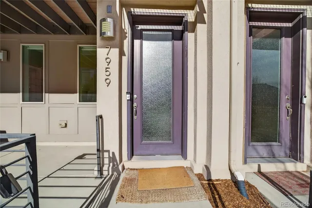 a view of front door of house