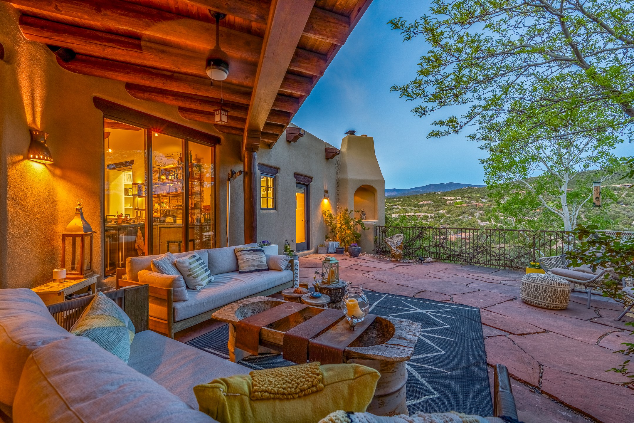 148 Barranca Road Santa Fe, NM 87501 - Photo 54 of 86 Outdoor living room adjacent to the wet bar