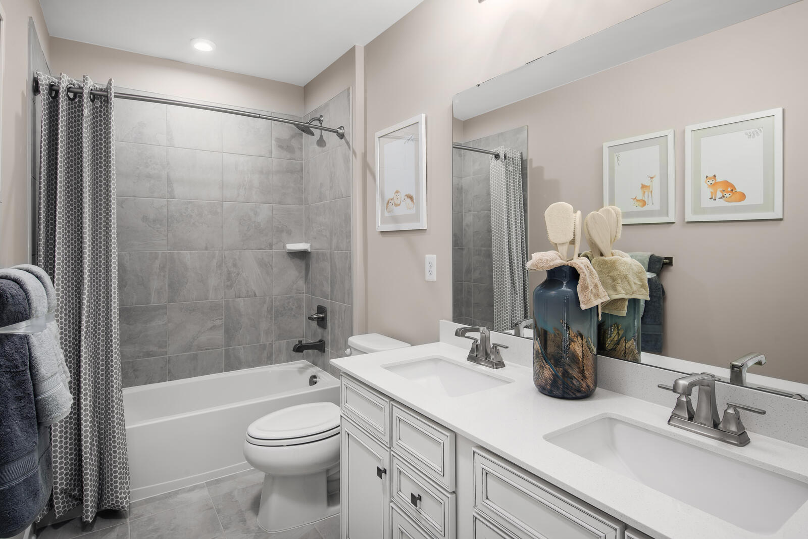 7185 Fairway Rdg Circle Salem, VA 24153 - Photo 14 of 17 a bathroom with a granite countertop sink a toilet and shower