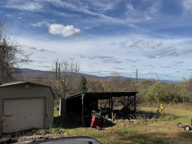 a view of a sky from a balcony