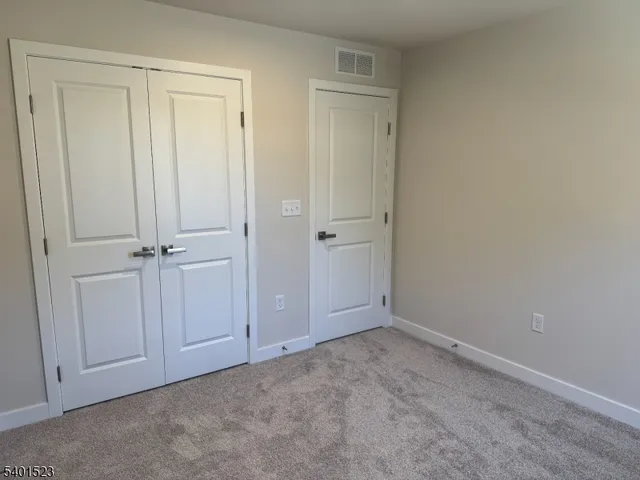 an empty room with a door