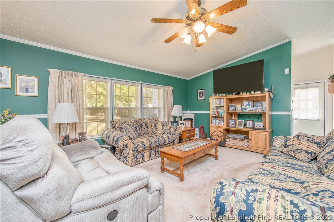 5384 Wade-Stedman Road Wade, NC 28395 - Photo 8 of 18 a living room with furniture a ceiling fan and a large window