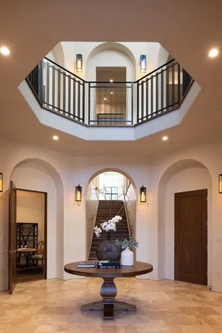 a front view of a house with entryway