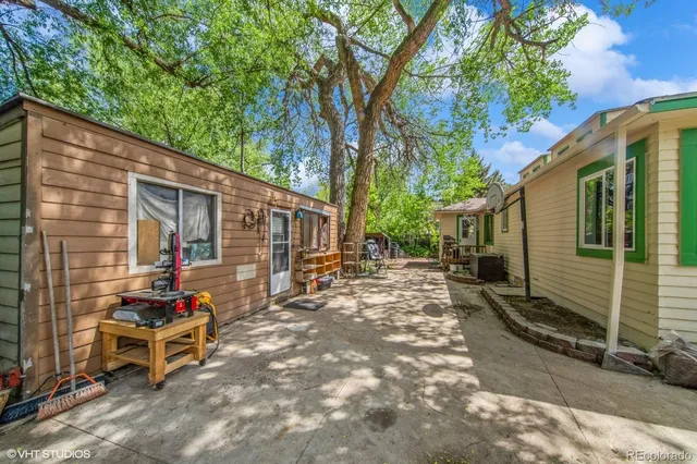 a view of a outdoor space with a patio